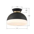 Crystorama GID-4003-MK-VG Matte Black,Vibrant Gold Brian Patrick Flynn Gidget 15'' Matte Black And Vibrant Gold Flush Mount Image 3