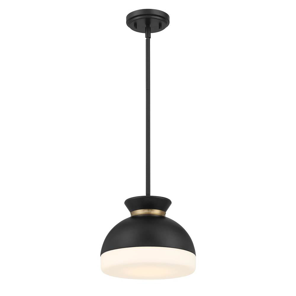 Crystorama GID-4005-MK-VG Matte Black,Vibrant Gold Brian Patrick Flynn Gidget 1 Light Matte Black Plus Vibrant Gold Mini Pendant Image 1