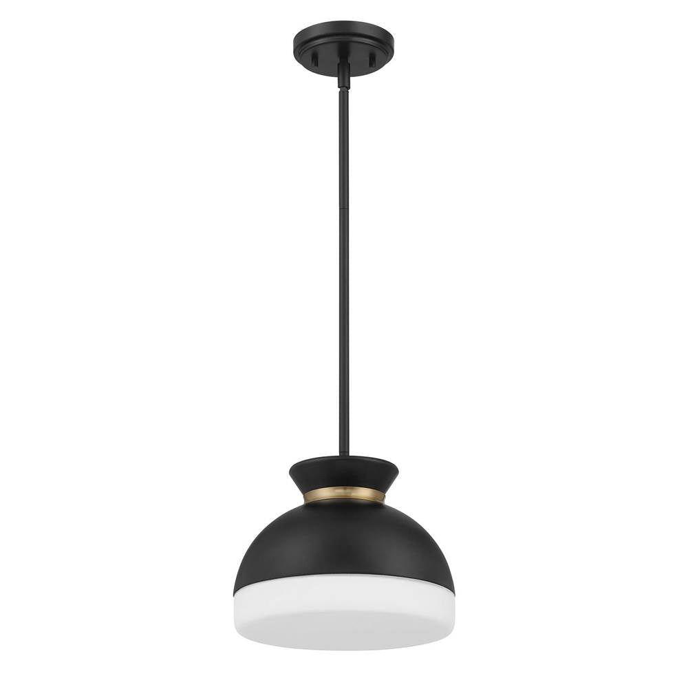 Crystorama Gidget Brian Patrick Flynn Gidget 1 Light Matte Black Plus Vibrant Gold Mini Pendant