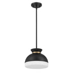 Crystorama Gidget Brian Patrick Flynn Gidget 1 Light Matte Black Plus Vibrant Gold Mini Pendant