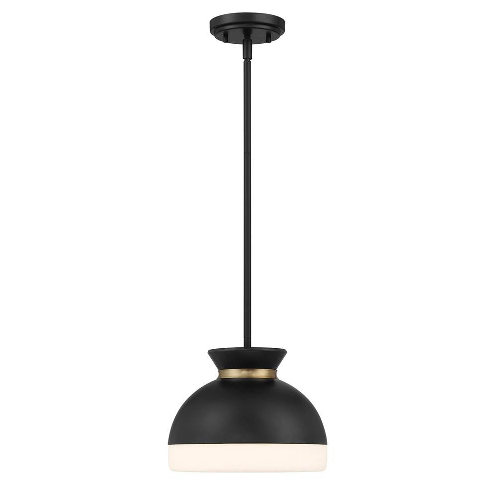 Crystorama GID-4005-MK-VG Matte Black,Vibrant Gold Brian Patrick Flynn Gidget 1 Light Matte Black Plus Vibrant Gold Mini Pendant Image 5
