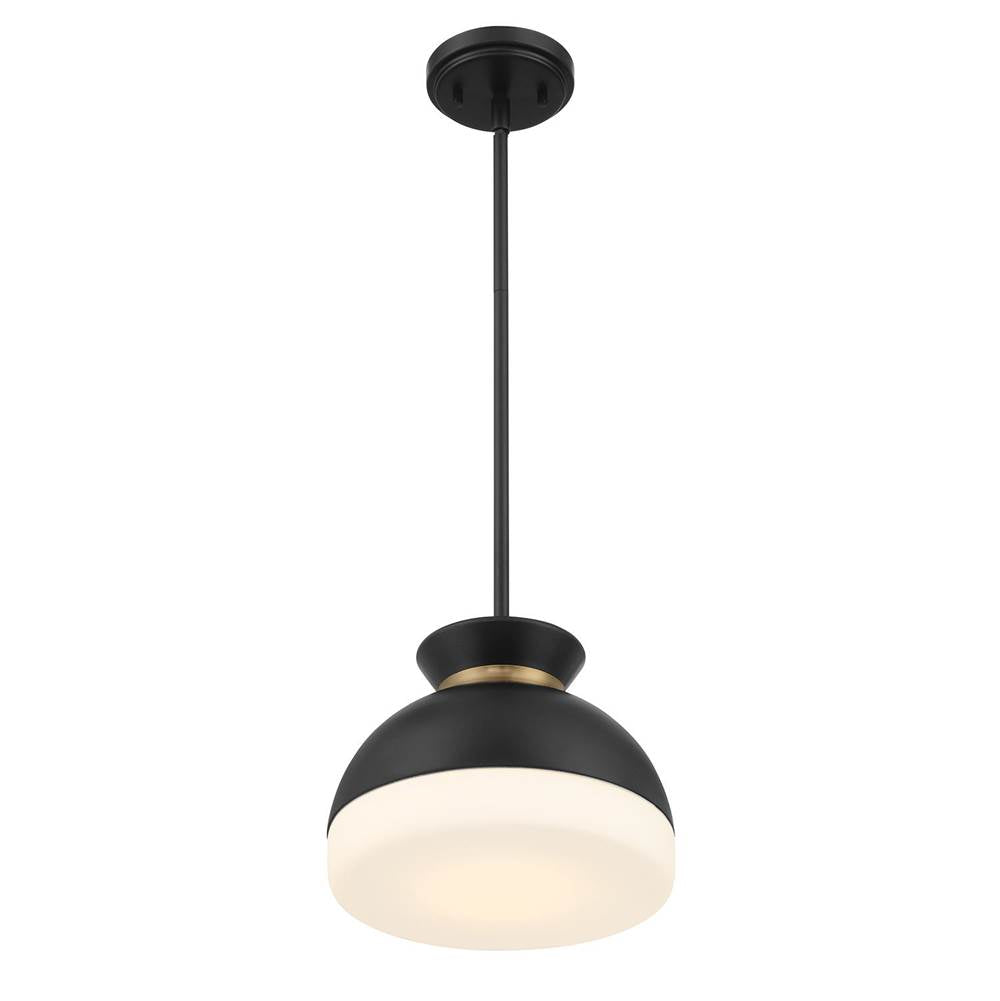 Crystorama GID-4005-MK-VG Matte Black,Vibrant Gold Brian Patrick Flynn Gidget 1 Light Matte Black Plus Vibrant Gold Mini Pendant Image 4