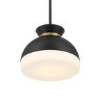 Crystorama GID-4005-MK-VG Matte Black,Vibrant Gold Brian Patrick Flynn Gidget 1 Light Matte Black Plus Vibrant Gold Mini Pendant Image 3