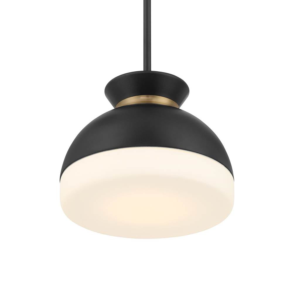 Crystorama GID-4005-MK-VG Matte Black,Vibrant Gold Brian Patrick Flynn Gidget 1 Light Matte Black Plus Vibrant Gold Mini Pendant Image 3