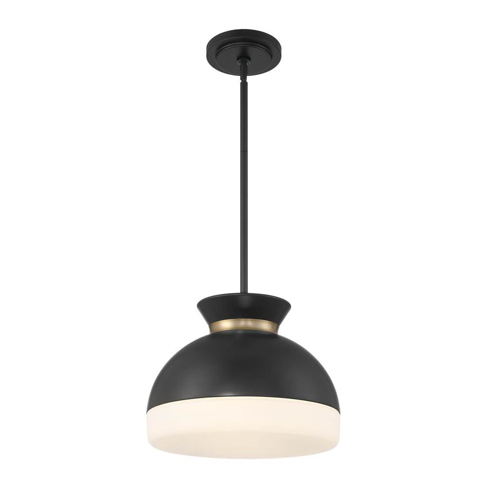 Crystorama GID-4015-MK-VG Matte Black,Vibrant Gold Brian Patrick Flynn Gidget 15'' Matte Black And Vibrant Gold Pendant Image 1