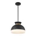 Crystorama GID-4015-MK-VG Matte Black,Vibrant Gold Brian Patrick Flynn Gidget 15'' Matte Black And Vibrant Gold Pendant Image 1