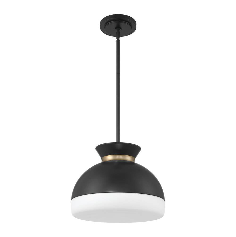 Crystorama Gidget Brian Patrick Flynn Gidget 15'' Matte Black And Vibrant Gold Pendant