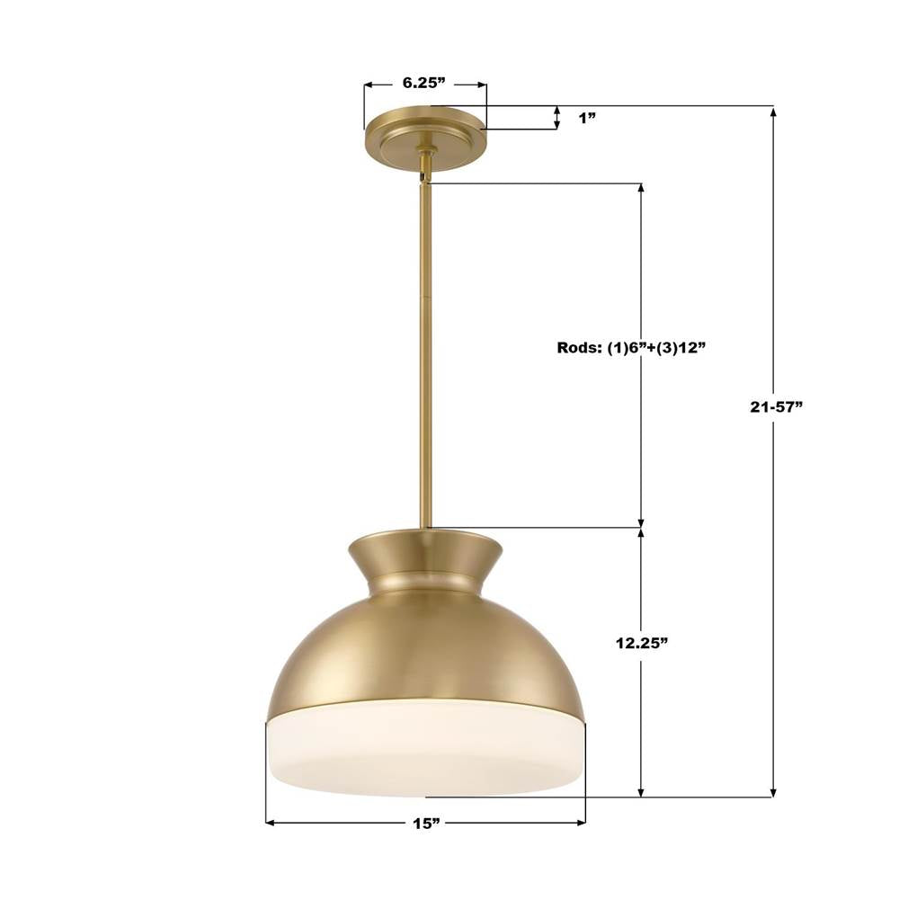 Crystorama GID-4015-VG Vibrant Gold Brian Patrick Flynn Gidget 15'' Vibrant Gold Pendant Image 2