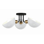 Crystorama GIG-810-BK-AG Black,Aged Brass Gigi 3 Light Black  Plus  Aged Brass Ceiling Mount Image 1