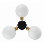 Crystorama Gigi 3 Light Black  Plus  Aged Brass Ceiling Mount