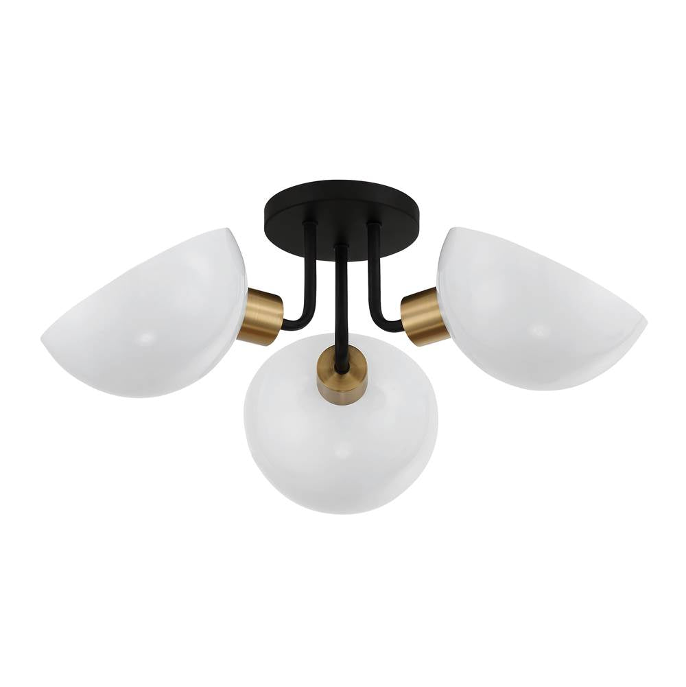 Crystorama GIG-810-BK-AG Black,Aged Brass Gigi 3 Light Black  Plus  Aged Brass Ceiling Mount Image 4
