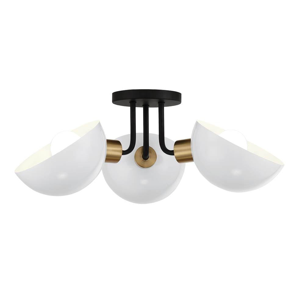 Crystorama GIG-810-BK-AG Black,Aged Brass Gigi 3 Light Black  Plus  Aged Brass Ceiling Mount Image 3