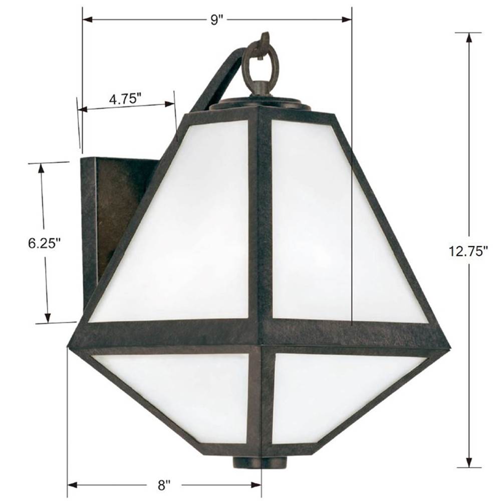 Crystorama GLA-9701-OP-BC Black Charcoal Brian Patrick Flynn For Crystorama Glacier 1 Light Black Charcoal Outdoor Wall Mount Image 2