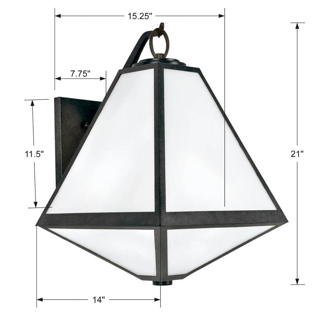 Crystorama GLA-9702-OP-BC Black Charcoal Brian Patrick Flynn For Crystorama Glacier 3 Light Black Charcoal Outdoor Wall Mount Image 2
