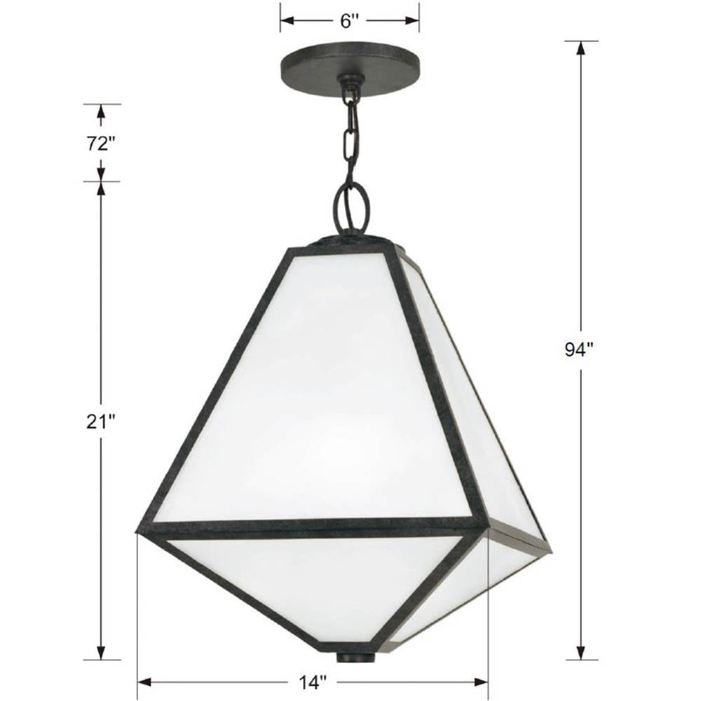 Crystorama GLA-9705-OP-BC Black Charcoal Brian Patrick Flynn For Crystorama Glacier 3 Light Black Charcoal Outdoor Chandelier Image 2