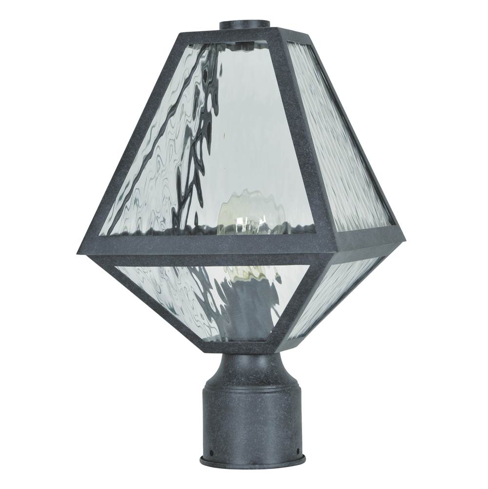Crystorama GLA-9707-WT-BC Black Charcoal Brian Patrick Flynn For Crystorama Glacier 1 Light Black Charcoal Small Outdoor Lantern Post Image 1