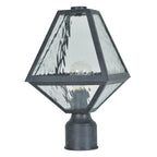 Crystorama GLA-9707-WT-BC Black Charcoal Brian Patrick Flynn For Crystorama Glacier 1 Light Black Charcoal Small Outdoor Lantern Post Image 1
