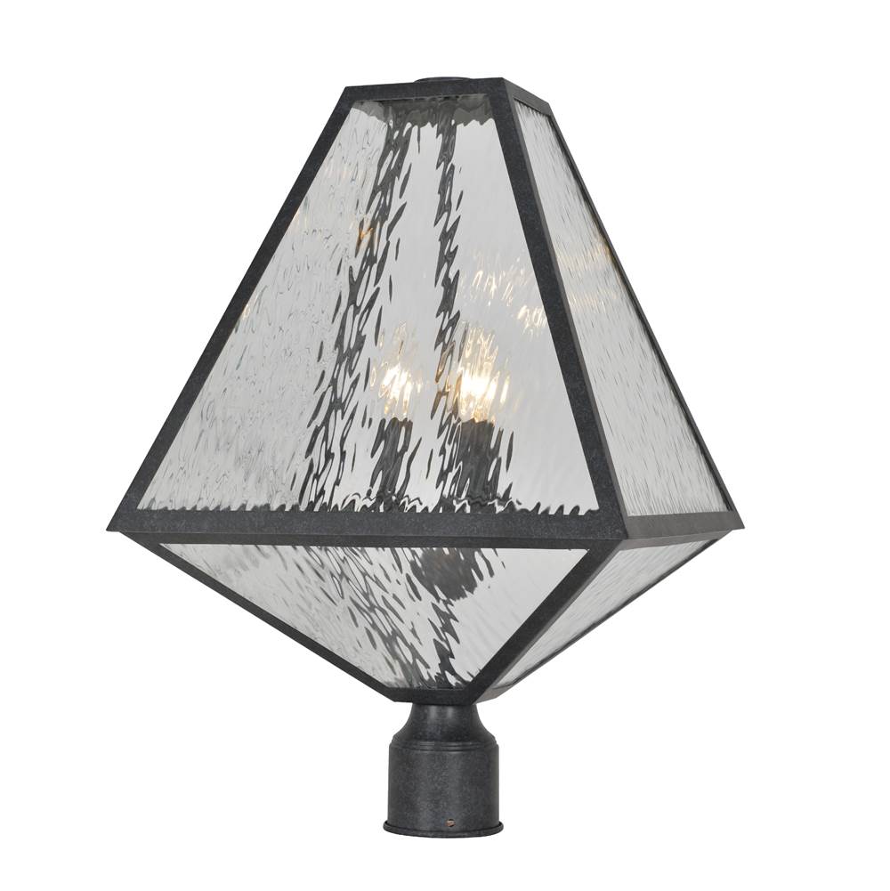 Crystorama GLA-9709-WT-BC Black Charcoal Brian Patrick Flynn For Crystorama Glacier 3 Light Black Charcoal Large Outdoor Lantern Post Image 1