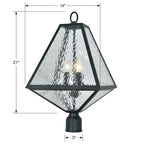 Crystorama GLA-9709-WT-BC Black Charcoal Brian Patrick Flynn For Crystorama Glacier 3 Light Black Charcoal Large Outdoor Lantern Post Image 2