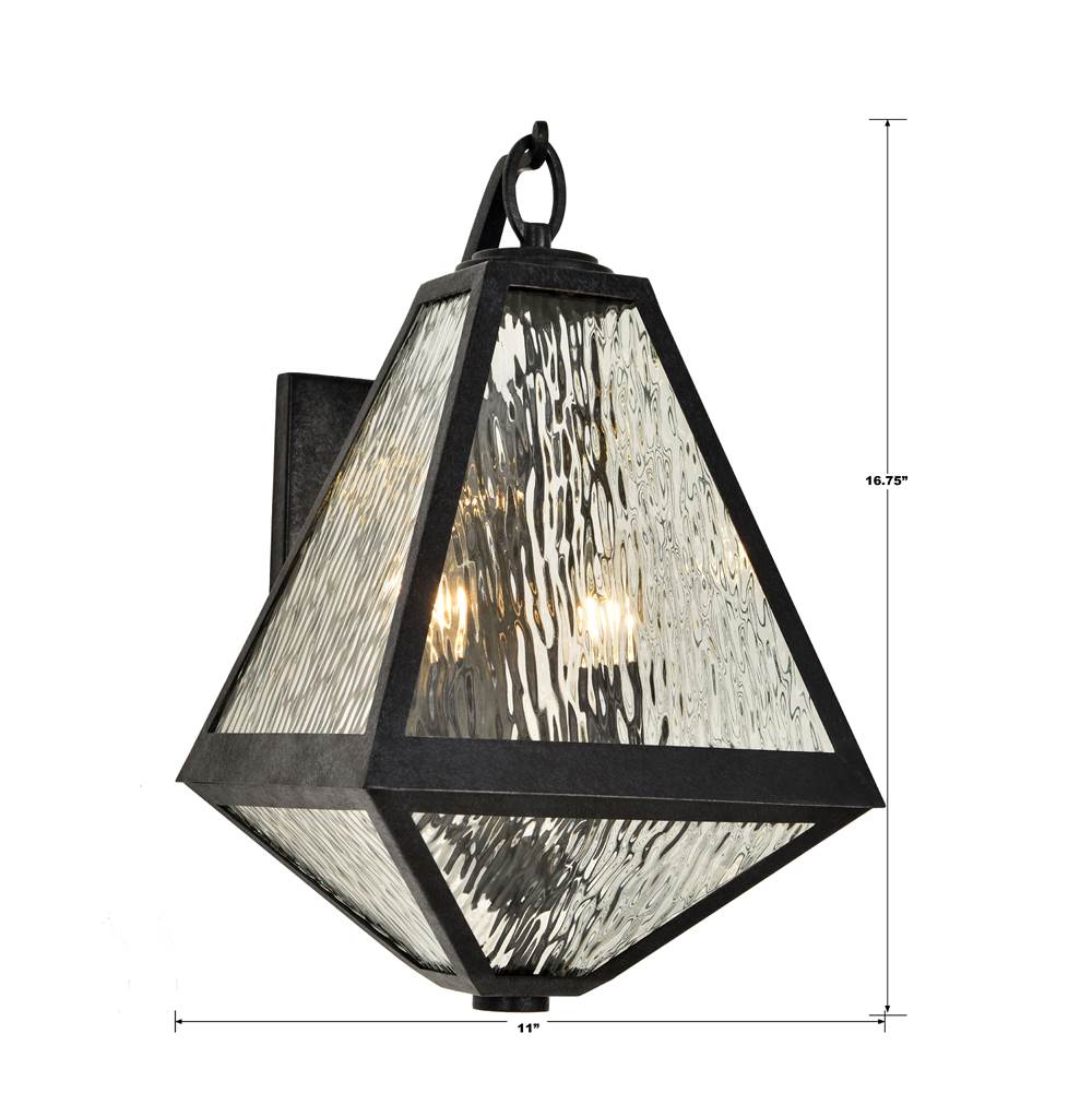 Crystorama GLA-9722-WT-BC Black Charcoal Brian Patrick Flynn For Crystorama Glacier 2 Light Black Charcoal Outdoor Wall Mount Image 2