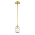 Crystorama GRG-1040-AG Aged Brass Gregory 1 Light Aged Brass Mini Pendant Image 1