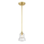 Crystorama GRG-1040-AG Aged Brass Gregory 1 Light Aged Brass Mini Pendant Image 1