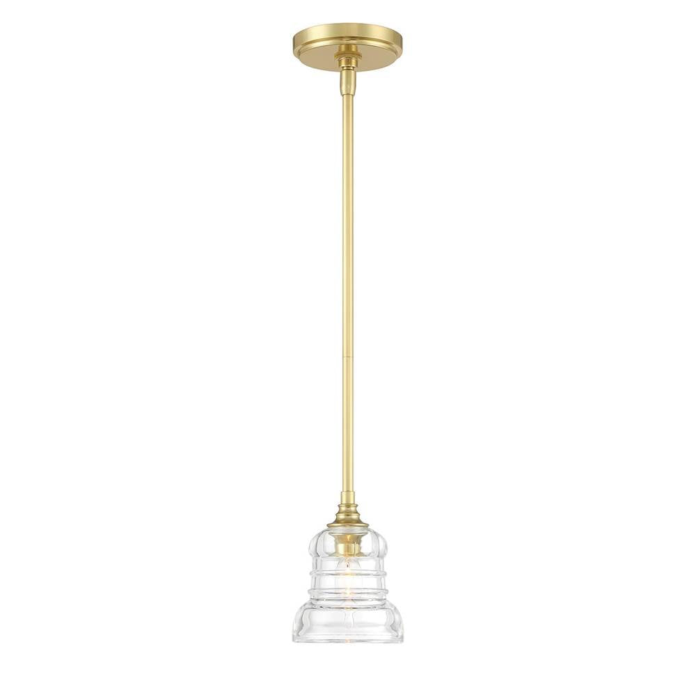 Crystorama GRG-1040-AG Aged Brass Gregory 1 Light Aged Brass Mini Pendant Image 6