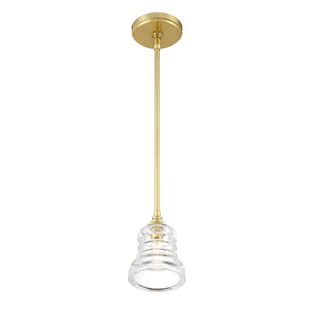 Crystorama GRG-1040-AG Aged Brass Gregory 1 Light Aged Brass Mini Pendant Image 5