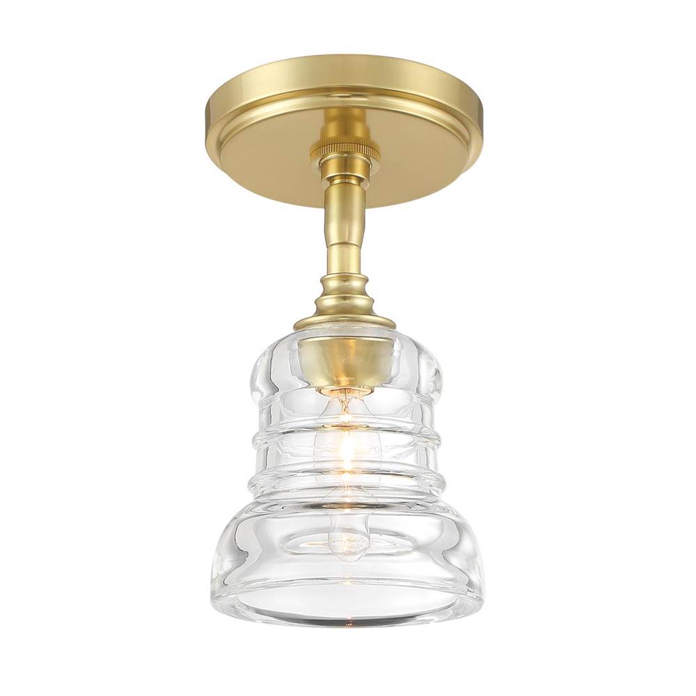 Crystorama GRG-1040-AG_CEILING Aged Brass Gregory 1 Light Aged Brass Semi Flush Mount Image 1