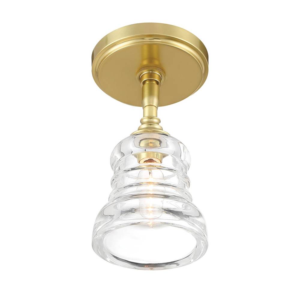 Crystorama GRG-1040-AG_CEILING Aged Brass Gregory 1 Light Aged Brass Semi Flush Mount Image 5