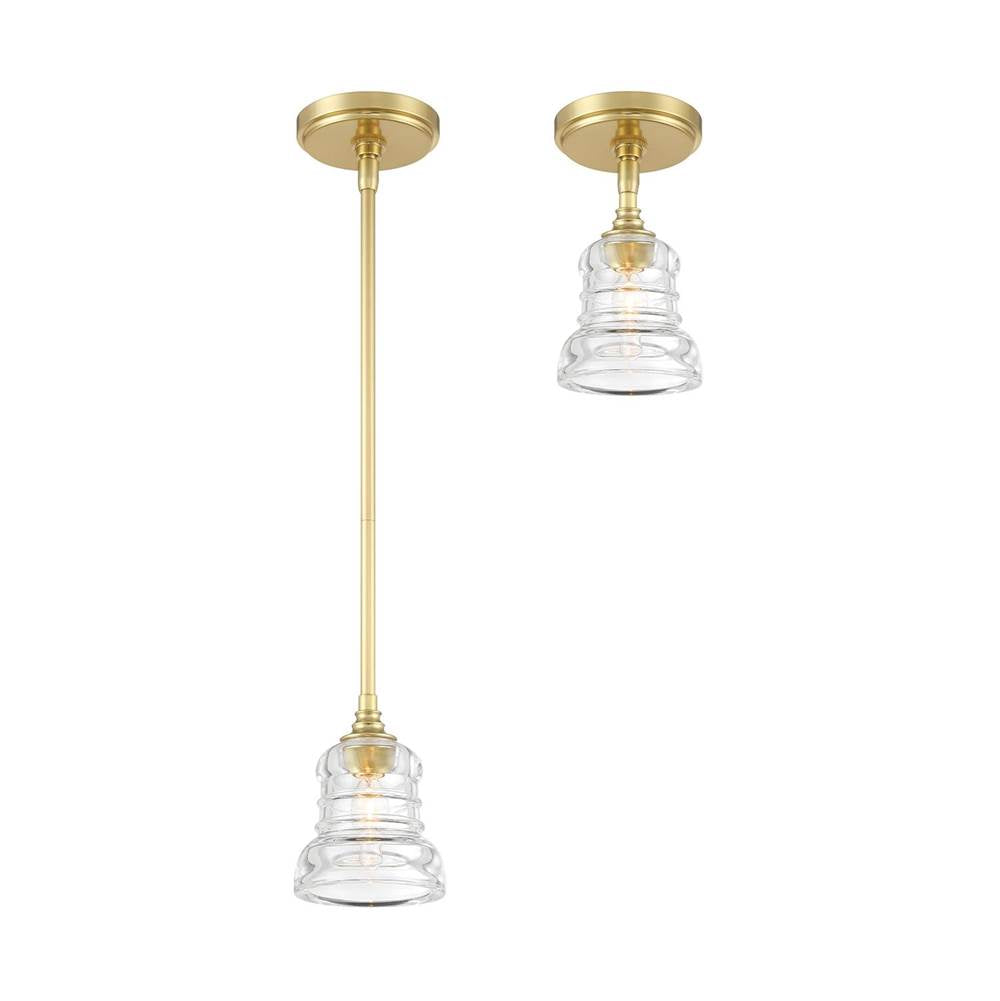 Crystorama GRG-1040-AG_CEILING Aged Brass Gregory 1 Light Aged Brass Semi Flush Mount Image 3