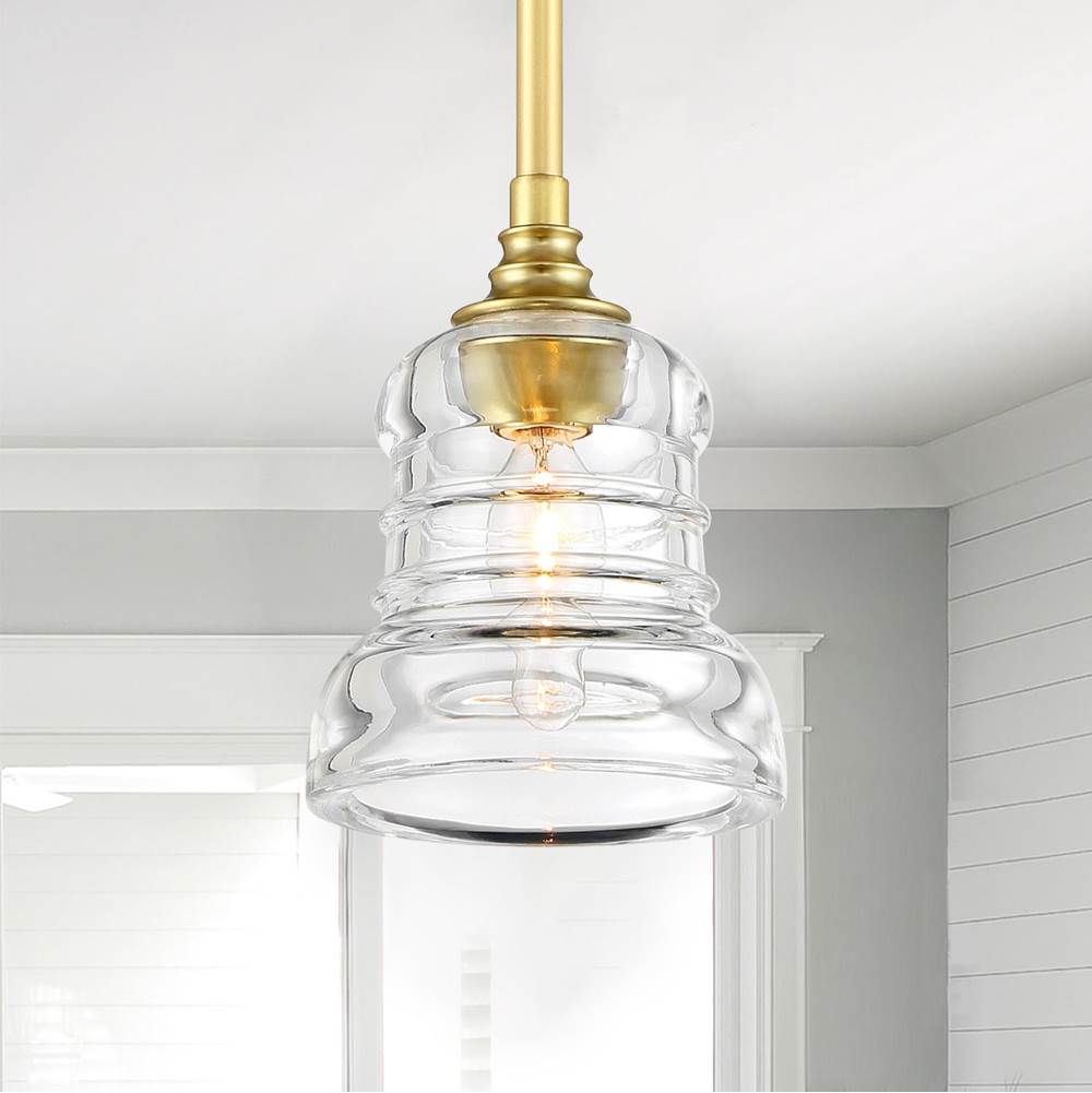 Crystorama GRG-1040-AG Aged Brass Gregory 1 Light Aged Brass Mini Pendant Image 2