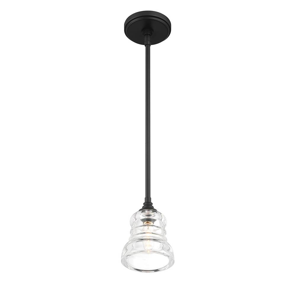Crystorama GRG-1040-MK Matte Black Gregory 1 Light Matte Black Mini Pendant Image 5