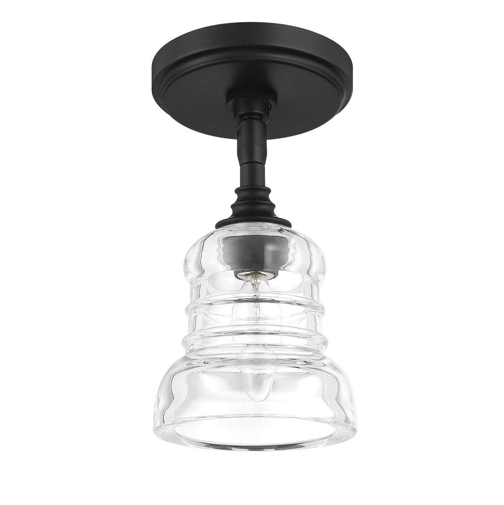 Crystorama Gregory 1 Light Aged Brass Semi Flush Mount