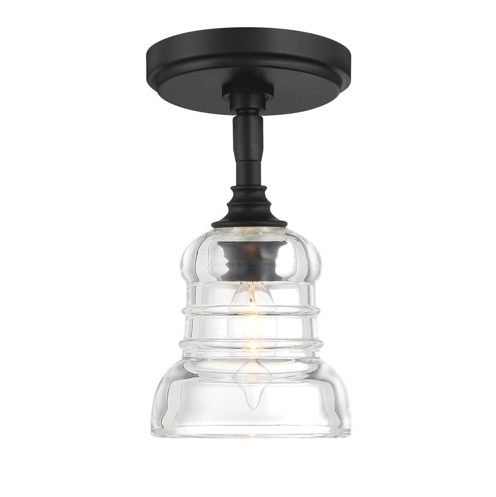 Crystorama GRG-1040-MK_CEILING Matte Black Gregory 1 Light Matte Black Semi Flush Mount Image 6