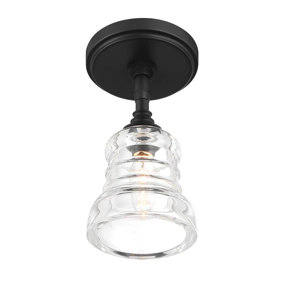 Crystorama GRG-1040-MK_CEILING Matte Black Gregory 1 Light Matte Black Semi Flush Mount Image 5