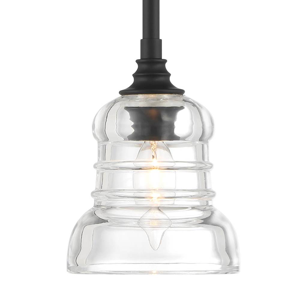 Crystorama GRG-1040-MK_CEILING Matte Black Gregory 1 Light Matte Black Semi Flush Mount Image 4