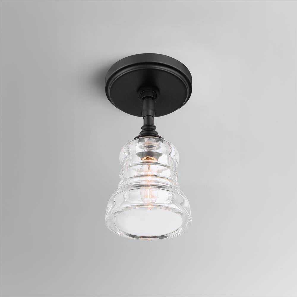 Crystorama GRG-1040-MK_CEILING Matte Black Gregory 1 Light Matte Black Semi Flush Mount Image 2