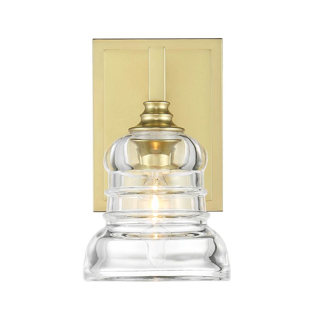 Crystorama GRG-1041-AG Aged Brass Gregory 1 Light Aged Brass Sconce Image 4