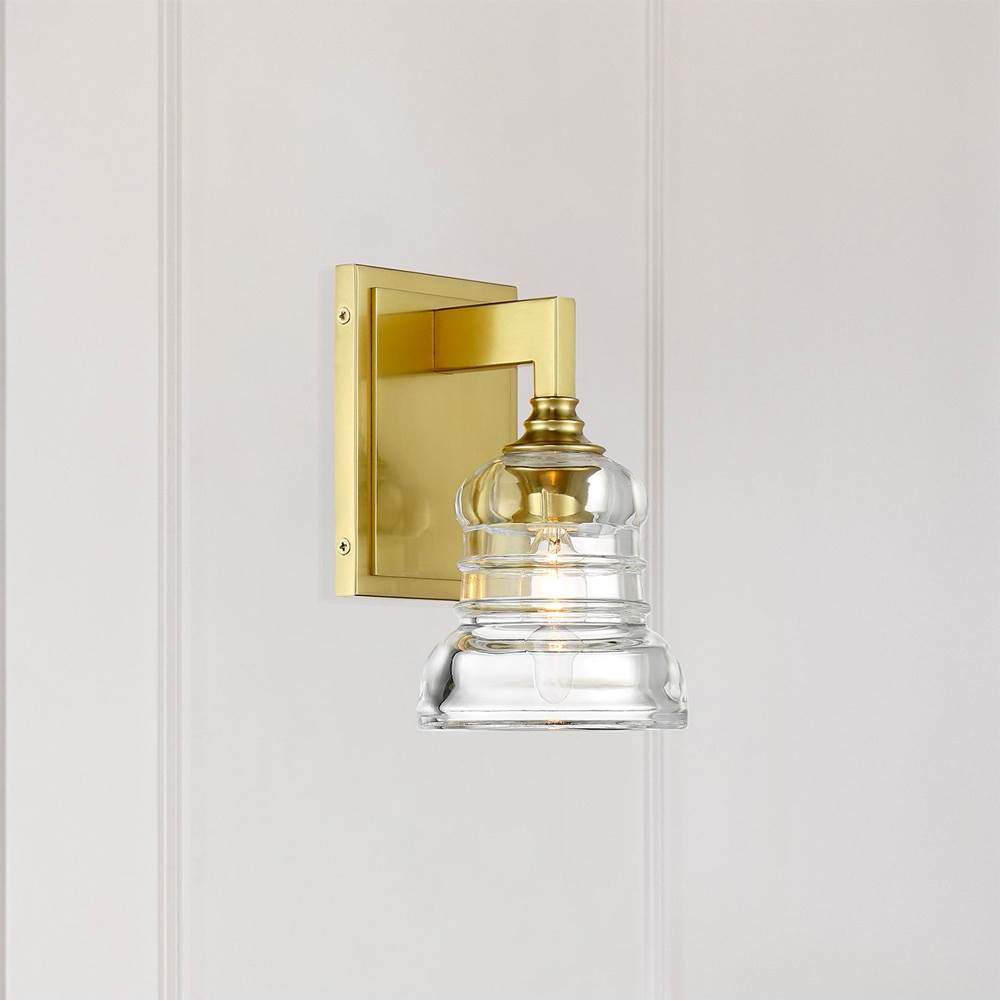 Crystorama GRG-1041-AG Aged Brass Gregory 1 Light Aged Brass Sconce Image 2