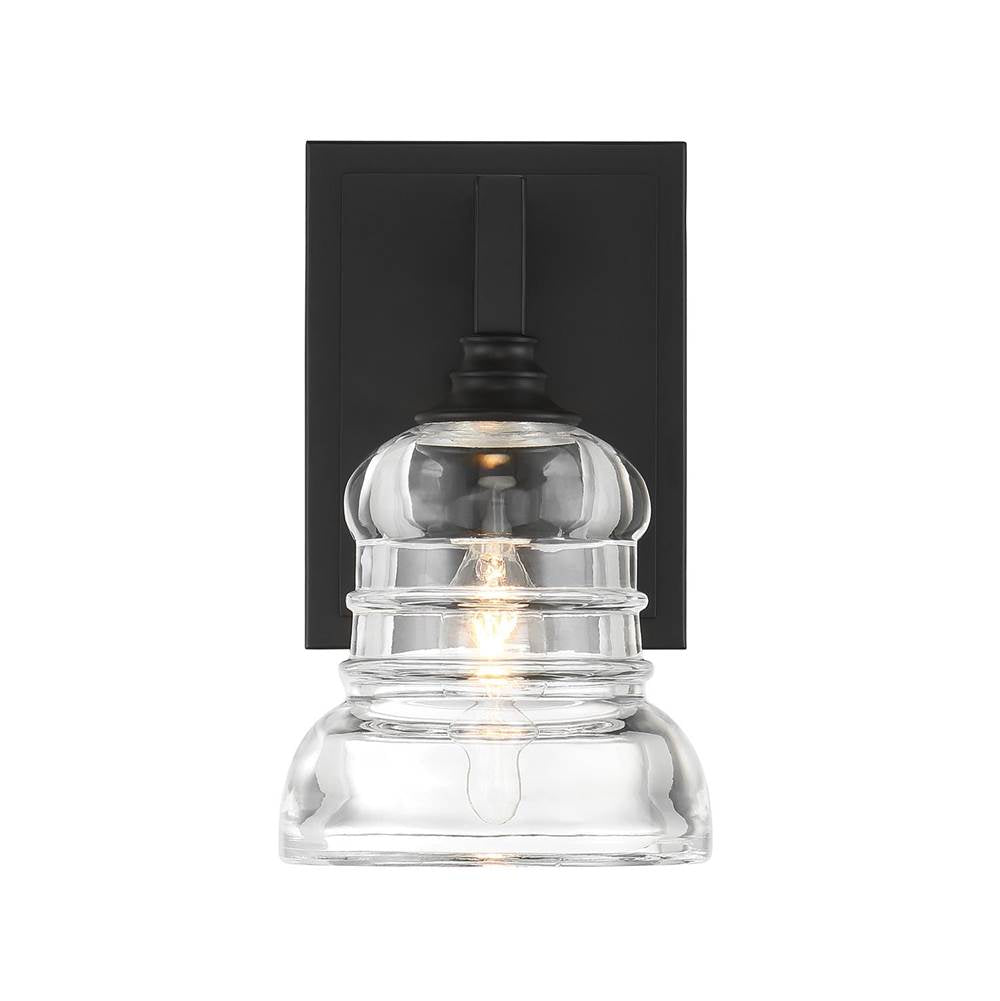 Crystorama GRG-1041-MK Matte Black Gregory 1 Light Matte Black Sconce Image 5