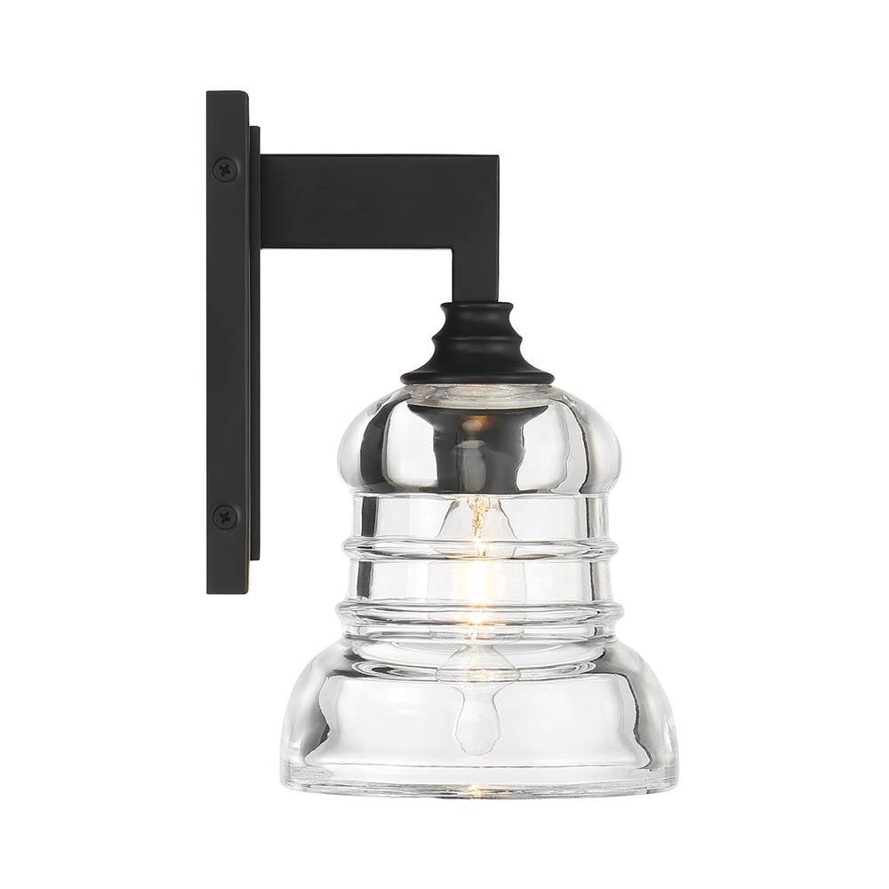 Crystorama GRG-1041-MK Matte Black Gregory 1 Light Matte Black Sconce Image 4