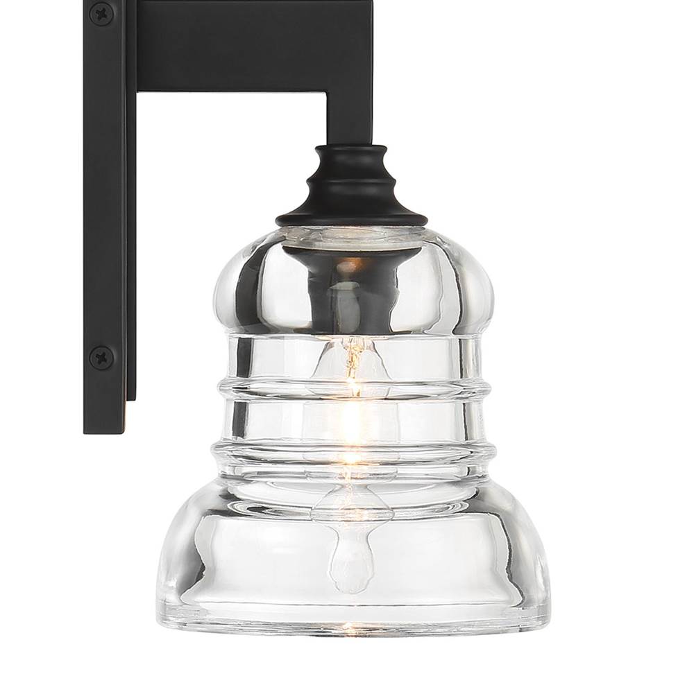 Crystorama GRG-1041-MK Matte Black Gregory 1 Light Matte Black Sconce Image 3