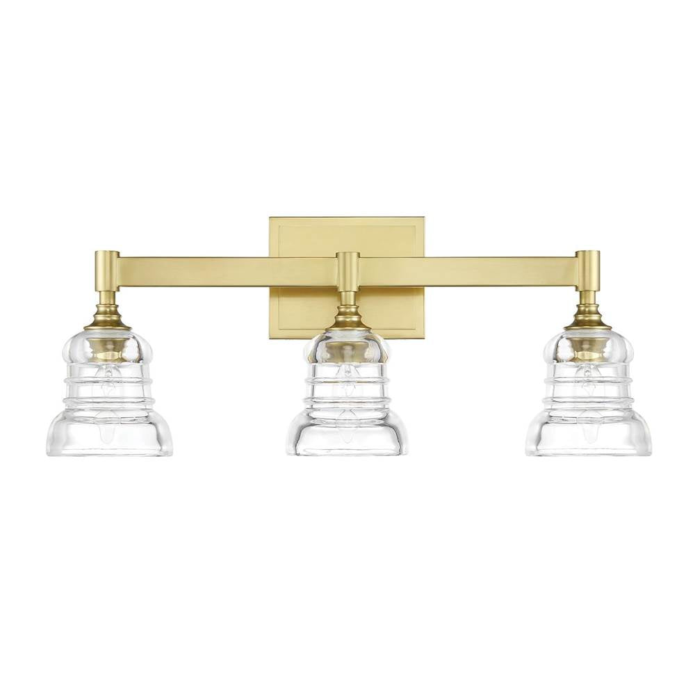 Crystorama Gregory 3 Light Aged Brass Bathroom Vanity