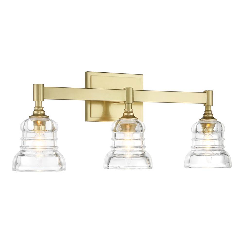 Crystorama GRG-1043-AG Aged Brass Gregory 3 Light Aged Brass Bathroom Vanity Image 5