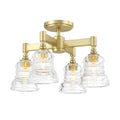 Crystorama GRG-1045-AG Aged Brass Gregory 4 Light Aged Brass Semi Flush Mount Image 1
