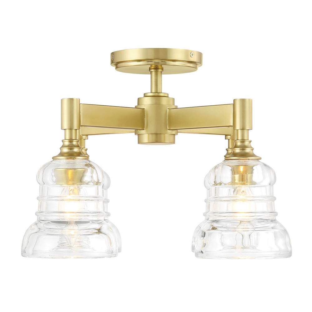 Crystorama GRG-1045-AG Aged Brass Gregory 4 Light Aged Brass Semi Flush Mount Image 5