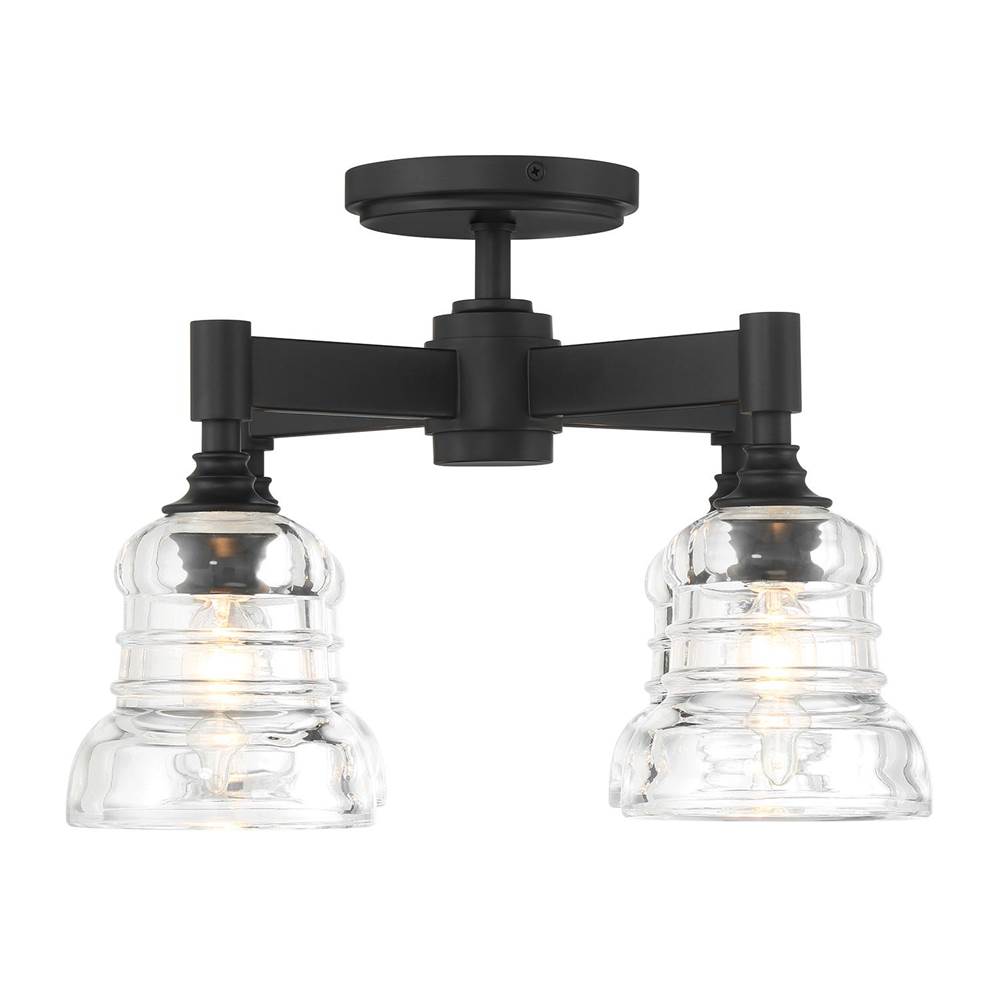 Crystorama GRG-1045-MK Matte Black Gregory 4 Light Matte Black Semi Flush Mount Image 5