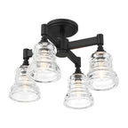 Crystorama GRG-1045-MK Matte Black Gregory 4 Light Matte Black Semi Flush Mount Image 4