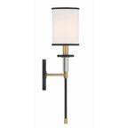 Crystorama Hatfield 1 Light Black Forged  Plus  Vibrant Gold Wall Mount